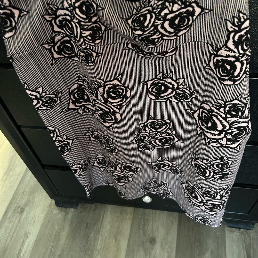 LuLaRoe Black and Pink Floral Skirt